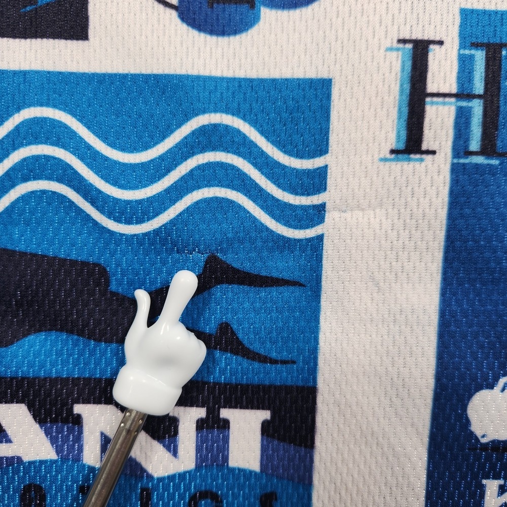 Vintage Karl Kani‎ Shirt XL Blue Aquatics Endurance Button Diving Print Y2K 90s - Picture 12 of 12